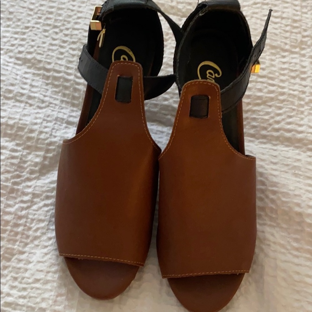 brown heels worn once